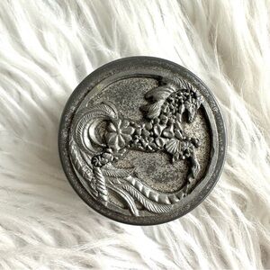 Metzke Pewter Tin Horse Flower Power 1970s Trinket Box Vintage
